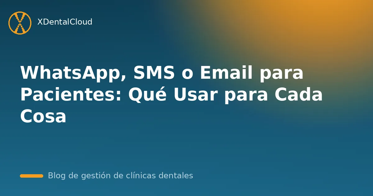 WhatsApp, SMS o Email para Pacientes: Qué Usar para Cada Cosa